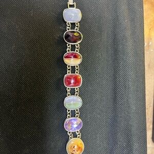 Silver multi stone bracelet
